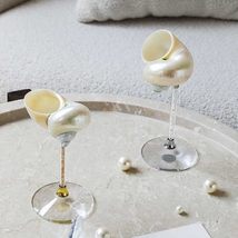 interoknack Handmade Luxury Shell Wine Glasses Set of 2, Natural White S... - $229.00