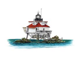 Thomas Point Shoal Light High Quality Art Decal Car Truck Gift Wall Window Cup - $6.95 - $23.95
