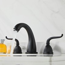 Classic black Color 8&quot; Widespread 3 Pieces Lavatory Sink faucet mixer tap - £87.71 GBP