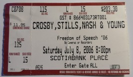 Csny Vintage Crosby Stills Nash &amp; Young 2006 Ticket Stub Ottawa Freedom Of Speec - £5.30 GBP