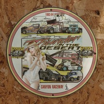 1994 Vintage Style Thunder In The Desert Canyon Raceway Fantasy Porcelain Sign - £98.49 GBP