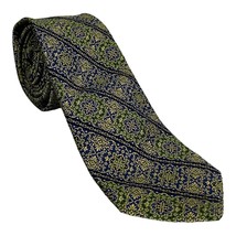 Jos A Bank Signature Collection Tie Silk Gold Green Blue Geometric Made in Italy - £27.25 GBP
