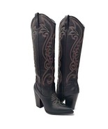Steve Madden Women&#39;s Size 8 Lasso Black Multi Block Heel Western Knee Hi... - $174.99