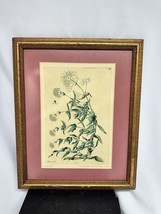Vintage Botanical Color Aquatint Lithograph after Jacopo Ligozzi Frame Mat Italy - £50.97 GBP