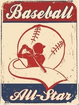 Baseball All Star Sports America Vintage Distressed Retro Metal Sign - £15.68 GBP