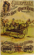 Rustic/Vintage Chieftain Sulky Hay Rake Co. Counry Farm Advertisement Metal Sign - £15.91 GBP