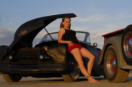 Girl with Custom Car Peter Torres Retro Automotive Classic Metal Sign - £23.99 GBP