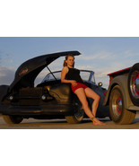 Girl with Custom Car Peter Torres Retro Automotive Classic Metal Sign - £23.55 GBP