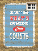 It&#39;s What&#39;s Inside that Counts Quote Motivational Retro Metal Sign - £15.68 GBP