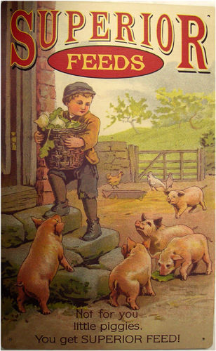 Superior Feeds Farm Animal Food Advertisement Rustic/Vintage Metal Sign - $21.95