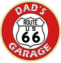 Dad&#39;s Garage Route 66 Metal Sign - £24.01 GBP