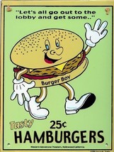 Hamburgers 25c Advertising Food Diner Restaurant Fastfood Rustic Vintage... - $24.95