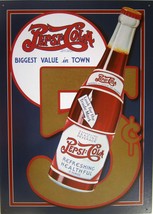Pepsi-Cola Bottle 5C Metal Sign - $14.95