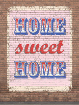 Home Sweet Home Vintage Distressed Shabby Chic Decorative Metal Sign - £15.76 GBP