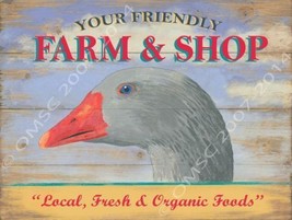 Farm &amp; Shop Country Goose Metal Sign - £15.62 GBP