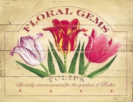 Floral Gem Tulips Garden Flowers Nature Metal Sign - $19.95