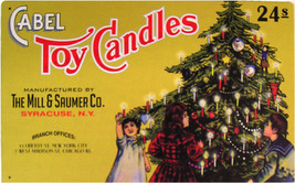 Cabel Toy Candles Christmas Tree Holiday Winter Song Music Metal Sign - £15.94 GBP