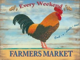 Farmers Market Rooster Bird Country Farm Poultry Metal Sign - £15.94 GBP