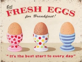 Fresh Eggs Farm Country Chicken General Store Breakfast Retro Metal Sign - £15.69 GBP