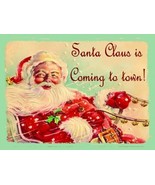 Santa Claus is Coming Christmas Holiday Jolly Snow Winter Music Metal Sign - £13.54 GBP