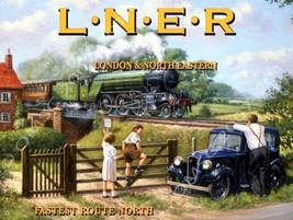 L.N.E.R. Railways London &amp; North Eastern Train Transportation Retro Meta... - $19.95