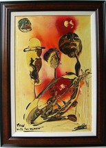 Original Abstract Paint Drop/Drip Art &quot;Man with two Wemen&quot; by Lenny Arron - £2,787.65 GBP