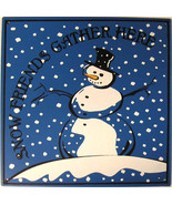 Snow Friends Snowmen Merry Christmas Holiday Winter Snowman Metal Sign - £11.95 GBP