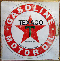 TEXACO Gasoline-Motor Oil Metal Sign - £10.18 GBP
