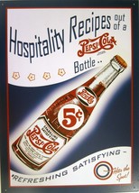 Pepsi:Cola Hospitality Recipes Metal Sign - $14.95