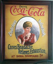 Coca-Cola Advertisement &quot;Cures Headache-Relieves Exhaustion&quot; - $1,995.00