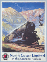 Noth Coast Limited Mountain Rockies Train Transportation Retro Metal Sign - £13.27 GBP