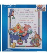 Bubbly Bliss Cross Stitch Kit - 10&quot;X12&quot; 14 Count: Bath Time Rules for a ... - $83.49 CAD
