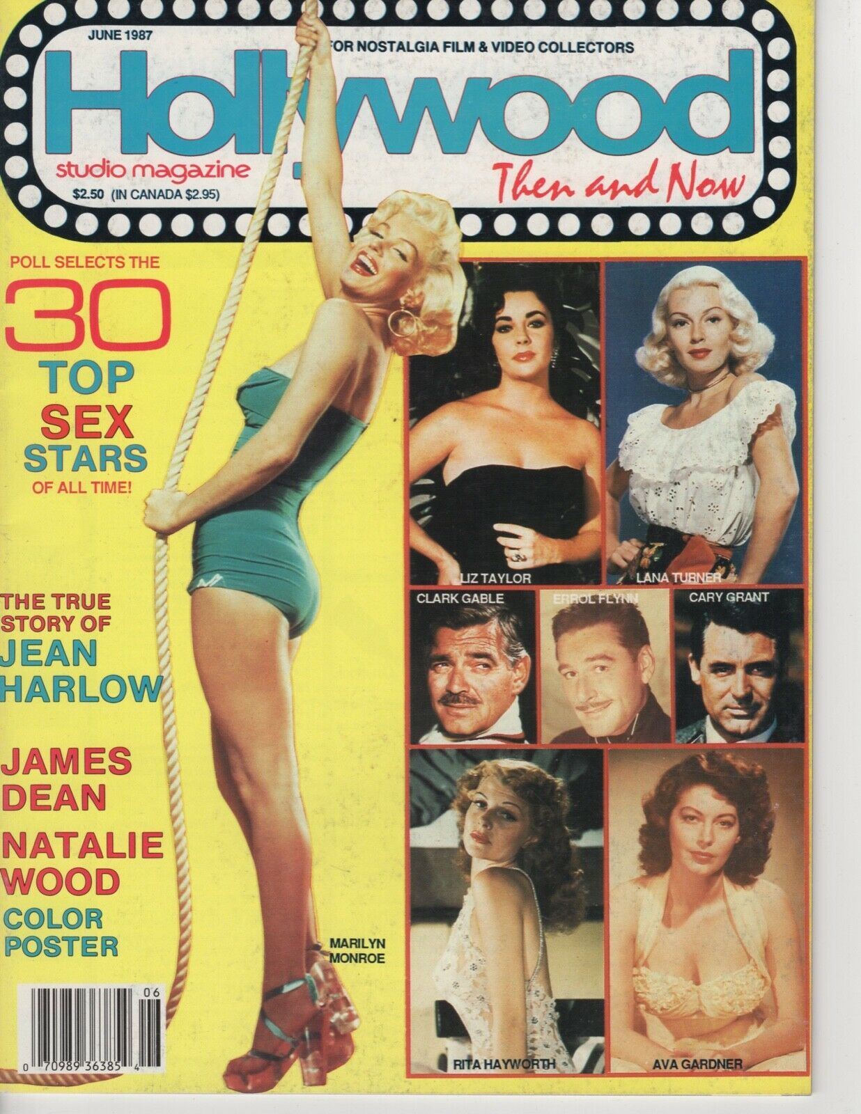 *HOLLYWOOD STUDIO MAGAZINE (June 1987) Monroe, Harlow, 30 Sexiest Stars,... - $10.00