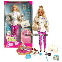 Year 1996 Barbie Doll Caucasian PET DOCTOR with Dog, Cat, Medical Box and Basket - £59.01 GBP