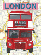 London Bus Retro England Double Decker Tourist British Map  Metal Sign - $19.95