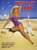 Whitley Bay Beach Pin Up Model Retro Vintage Metal Sign - £13.27 GBP