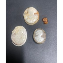 VINTAGE 3 CARVED SHELL  AND 1 CELLULOID CAMEOS SKY - $431.88 MXN