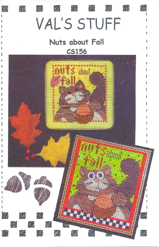 Nuts About Fall cross stitch chart Val's Stuff  - $7.00