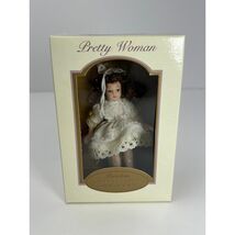 Pretty Woman Porcelain Doll Ornament Cream Lace Dress Brunette Curls 200... - $12.69 CAD
