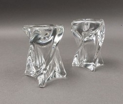 St Louis Crystal Isabelle Candlesticks Candle Holders 4.25&quot; 4.5&quot; Set Of ... - £39.33 GBP