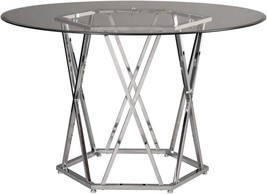 Signature Design by Ashley Madanere Round Contemporary Dining Room Table, Chrome - $324.99
