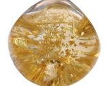 Goldenflow Studios Hand Blown Glass Snow Dome Paperweight 12-24K Gold Fl... - $30.64
