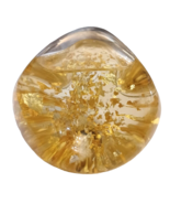Goldenflow Studios Hand Blown Glass Snow Dome Paperweight 12-24K Gold Fl... - £24.46 GBP