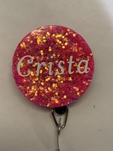 retractable badge holder Id Tag.  Hot Pink. - £7.82 GBP