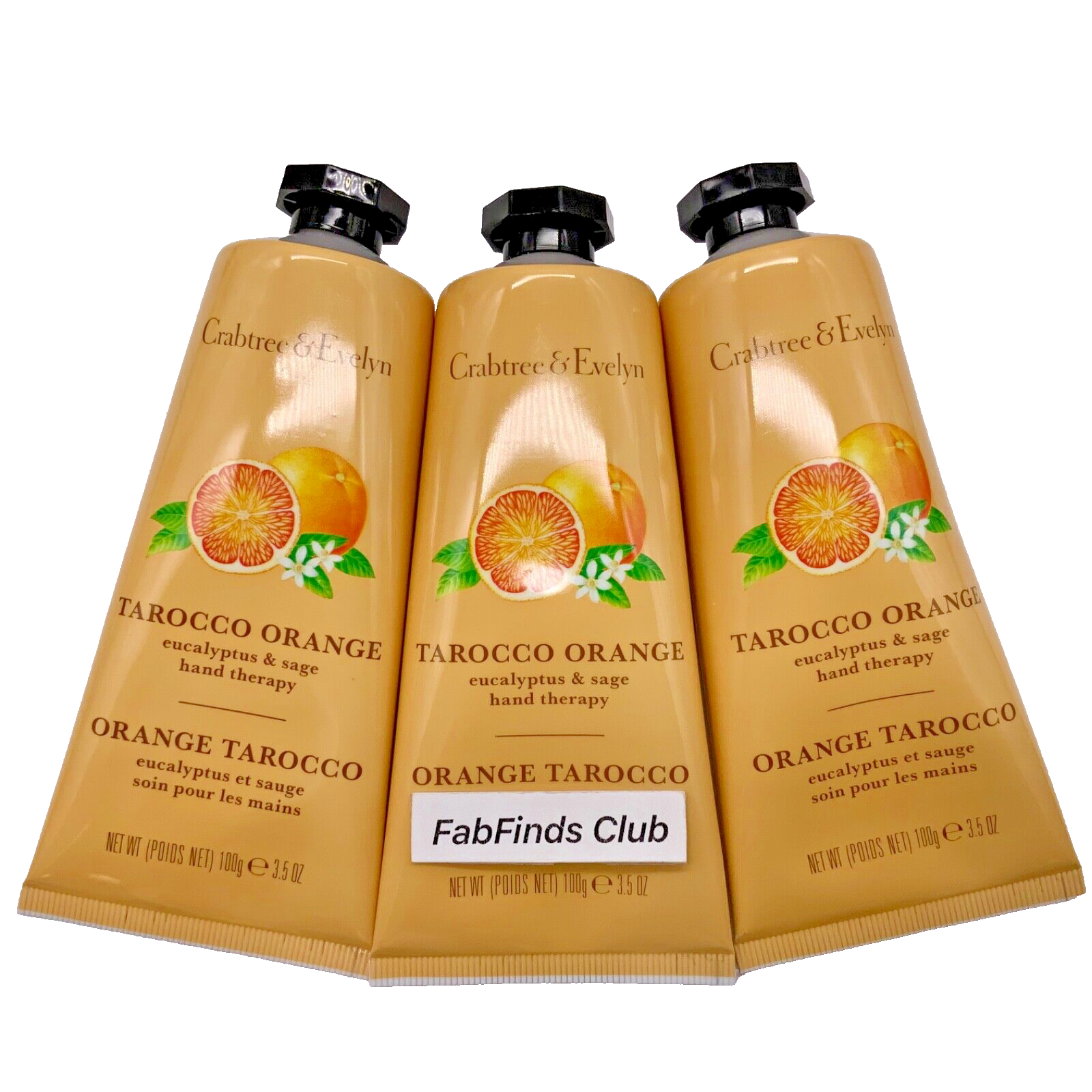 Crabtree &amp; Evelyn Tarocco Orange Hand Therapy Cream Set 10.5oz (3x3.5oz) - $34.65