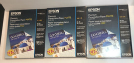 Epson Premium Presentation Paper MATTE (8.5x11 Inches Lot 3 Boxes Of 50 ... - £25.64 GBP