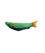 Anywags Pet Toys Green Yellow Squeaky Sea Fish Shape Sphynx Plush Cat Ac... - $28.90