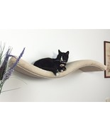 Metal Base Cat Wall Shelf WAVE Symmetrical Left 75 cm Standard - for har... - $210.54