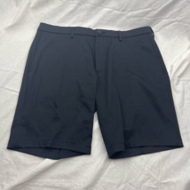 Haggar Mens Chino Shorts Blue Flat Front Pockets Mid Rise Stretch Zip 38... - £15.45 GBP