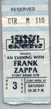 Frank Zappa Ticket Stub November 3 1984 Stony Brook New York - £77.06 GBP